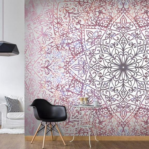 Tiptophomedecor Peel and Stick Zen Wallpaper Wall Mural - Oriental Fairytale Mandala - Removable Wall Decals
