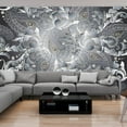 thumbnail image 1 of Tiptophomedecor Peel and Stick Zen Wallpaper Wall Mural - Oriental Silver Mandala - Removable Wall Decals, 1 of 3