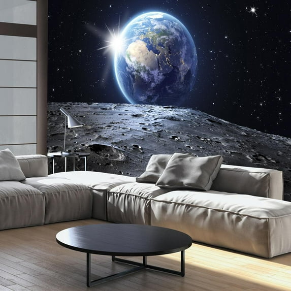 Tiptophomedecor Space Wallpaper Wall Mural - View Of The Blue Planet