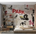 thumbnail image 1 of Tiptophomedecor Street Art Wallpaper Wall Mural - Banksy Graffiti Collage, 1 of 5