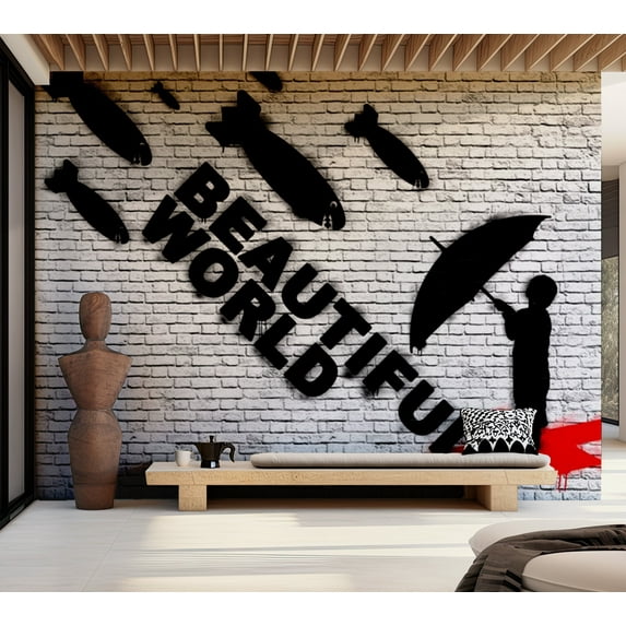 Tiptophomedecor Street Art Wallpaper Wall Mural - Beautiful World