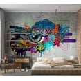 thumbnail image 1 of Tiptophomedecor Street Art Wallpaper Wall Mural - Graffiti Eye, 1 of 8