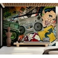 thumbnail image 1 of Tiptophomedecor Street Art Wallpaper Wall Mural - Graffiti Girl, 1 of 7