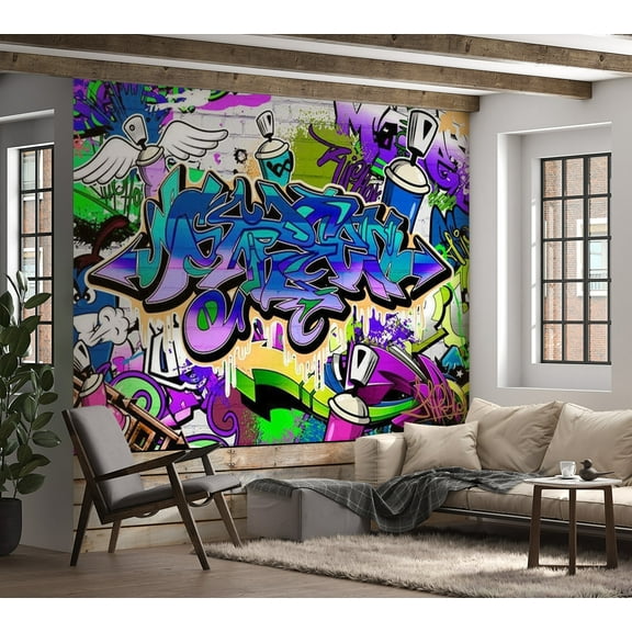 Tiptophomedecor Street Art Wallpaper Wall Mural - Graffiti In Violet