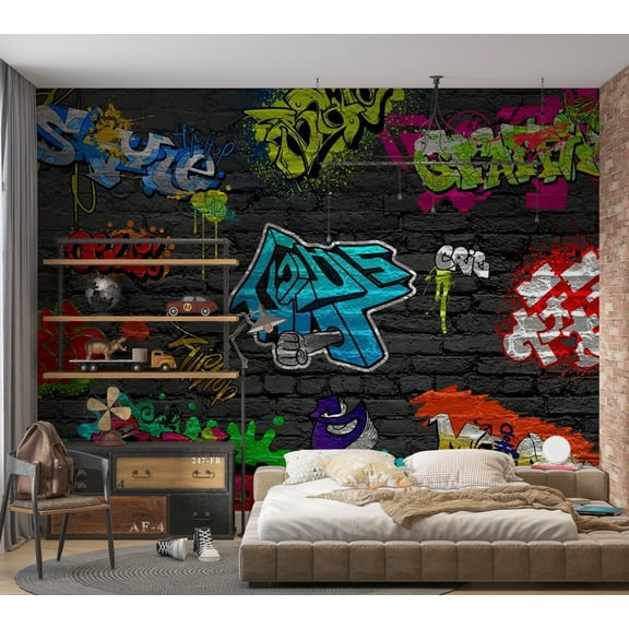 Tiptophomedecor Street Art Wallpaper Wall Mural - Graffiti Wall