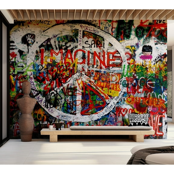 Tiptophomedecor Street Art Wallpaper Wall Mural - Hippie Graffiti