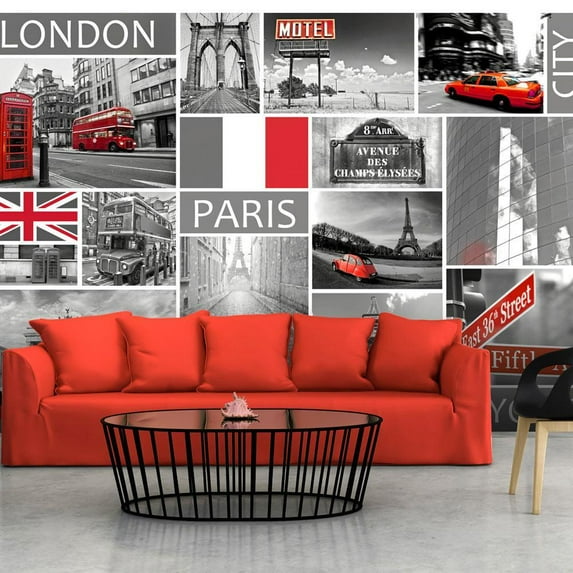 Tiptophomedecor Street Art Wallpaper Wall Mural - London Paris Berlin New York