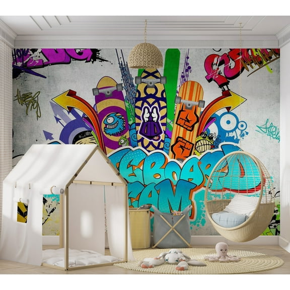 Street Art Wallpaper Wall Mural - Skateboard Team