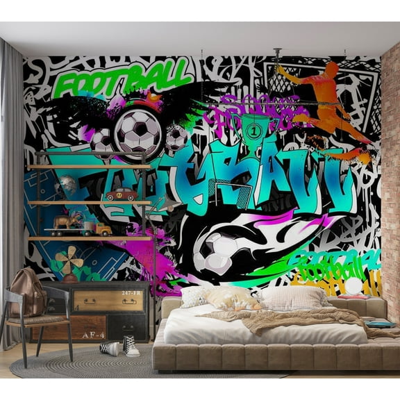 Tiptophomedecor Street Art Wallpaper Wall Mural - Sports Graffiti