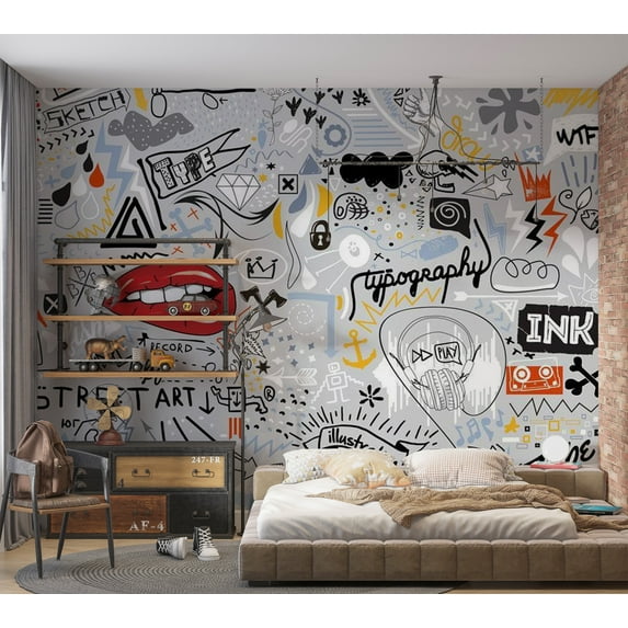 Tiptophomedecor Street Art Wallpaper Wall Mural - Stream Of Thought