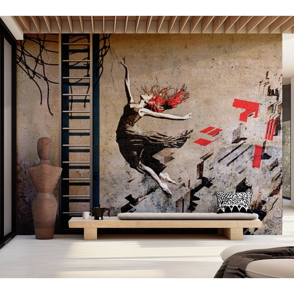 Tiptophomedecor Street Art Wallpaper Wall Mural - The Sleepwalker's Dance