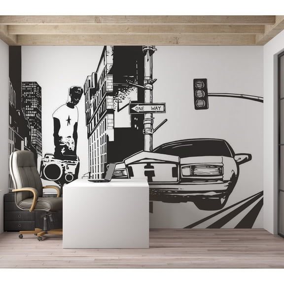 Tiptophomedecor Street Art Wallpaper Wall Mural - Urban Style
