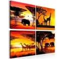 thumbnail image 1 of Tiptophomedecor Stretched Canvas Animal Art - African Animals (4 Parts) - Stretched & Framed Ready To Hang Art, 1 of 3
