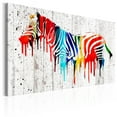 thumbnail image 1 of Tiptophomedecor Stretched Canvas Animal Art - Colourful Zebra - Stretched & Framed Ready To Hang Art, 1 of 3