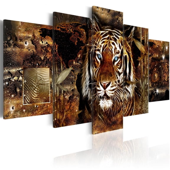 Tiptophomedecor Stretched Canvas Animal Art - Golden Jungle - Stretched & Framed Ready To Hang Art