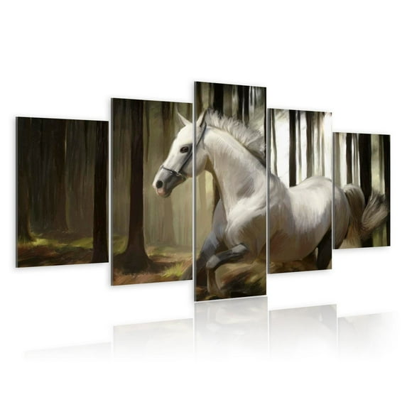 Tiptophomedecor Stretched Canvas Animal Art - Horse Running - Stretched & Framed Ready To Hang Art