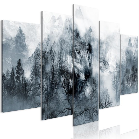 Tiptophomedecor Stretched Canvas Animal Art - Mountain Predator 5 Piece - Stretched & Framed Ready To Hang Art