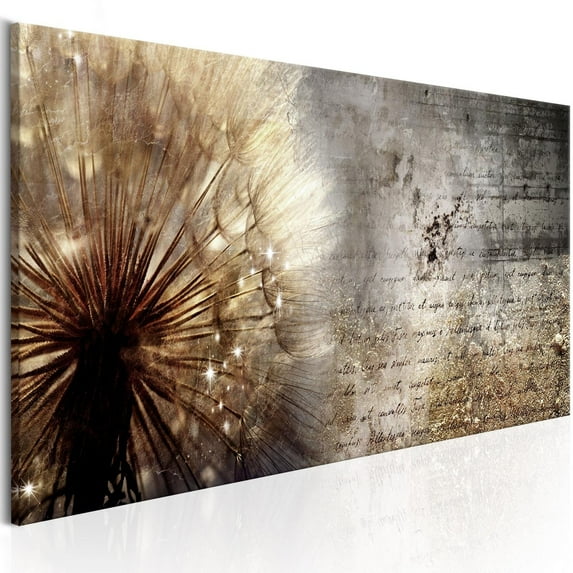 Tiptophomedecor Stretched Canvas Botanical Art - Dandelion On Concrete - Stretched & Framed Ready To Hang Art