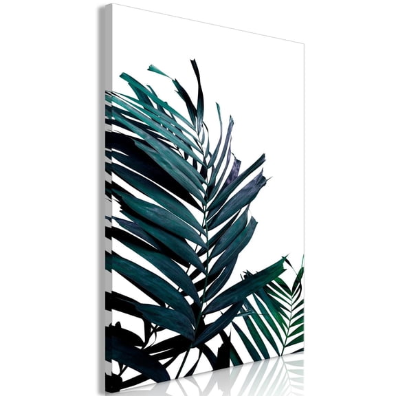 Tiptophomedecor Stretched Canvas Botanical Art - Emerald Leaves Wide - Stretched & Framed Ready To Hang Art