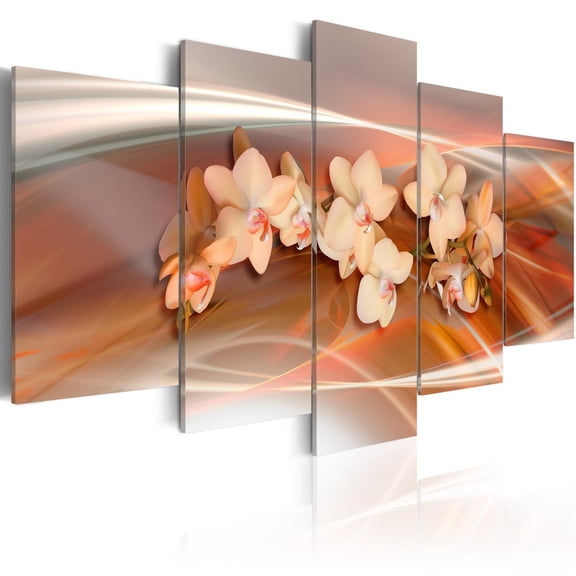 Tiptophomedecor Stretched Canvas Floral Art - An Orchid In Grey Shades - Stretched & Framed Ready To Hang Art
