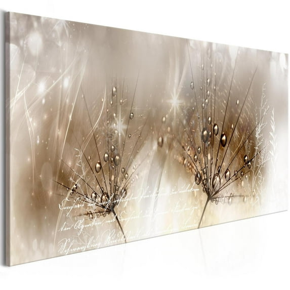Tiptophomedecor Stretched Canvas Floral Art - Drops Of Dew Brown Narrow - Stretched & Framed Ready To Hang Art