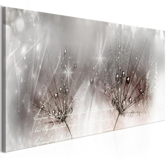 Tiptophomedecor Stretched Canvas Floral Art - Drops Of Dew Pink Narrow - Stretched & Framed Ready To Hang Art