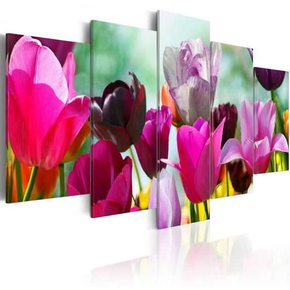 Tiptophomedecor Stretched Canvas Floral Art - Pink Fun - Stretched & Framed Ready To Hang Art