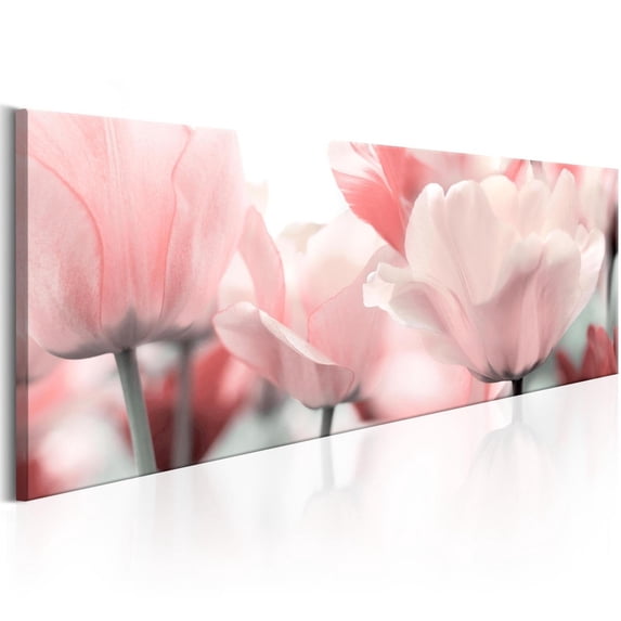Tiptophomedecor Stretched Canvas Floral Art - Pink Tulips - Stretched & Framed Ready To Hang Art