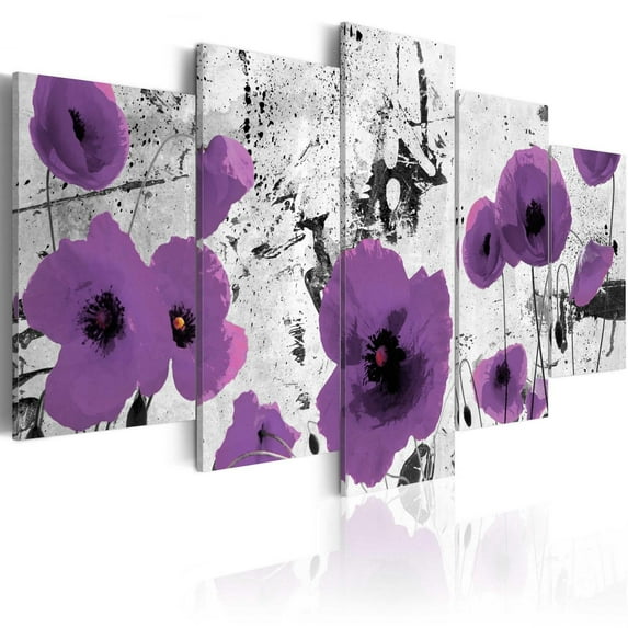 Tiptophomedecor Stretched Canvas Floral Art - Purple Dissonance - Stretched & Framed Ready To Hang Art