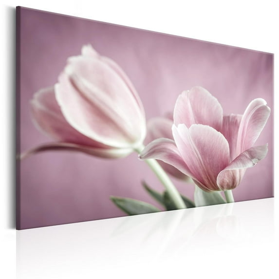 Tiptophomedecor Stretched Canvas Floral Art - Romantic Tulips - Stretched & Framed Ready To Hang Art