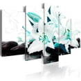thumbnail image 1 of Tiptophomedecor Stretched Canvas Floral Art - Turquoise Lilies And Stones - Stretched & Framed Ready To Hang Art, 1 of 4