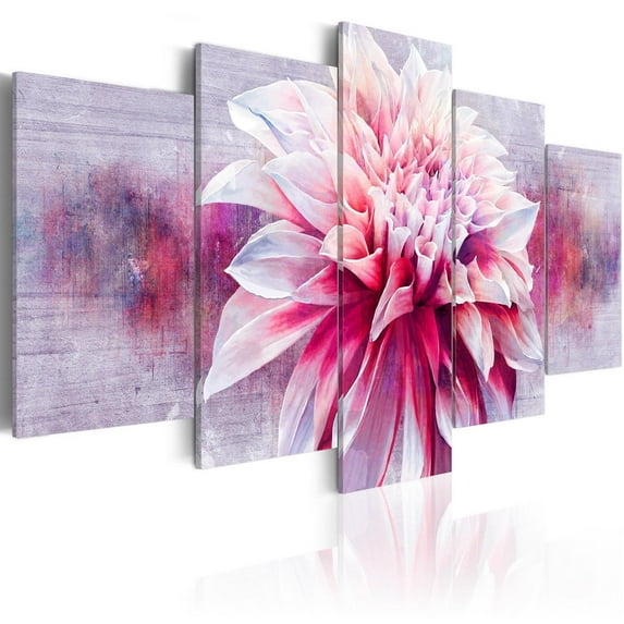 Tiptophomedecor Stretched Canvas Floral Art - Violet Dahlia - Stretched & Framed Ready To Hang Art