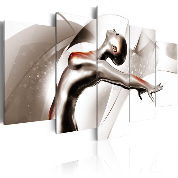 Tiptophomedecor Stretched Canvas Glamour Art - She Dances In Gold - Stretched & Framed Ready To Hang Art