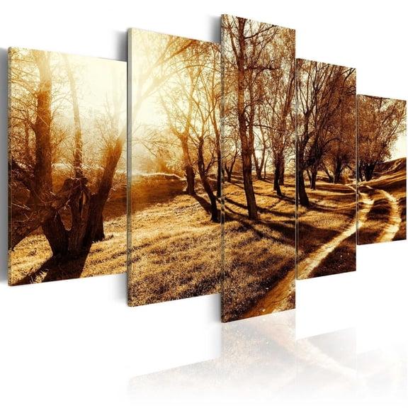 Tiptophomedecor Stretched Canvas Landscape Art - Amber Orchard - Stretched & Framed Ready To Hang Art