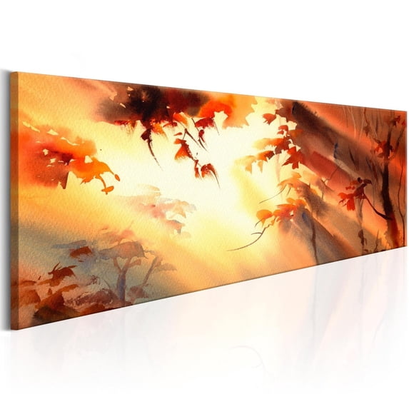 Tiptophomedecor Stretched Canvas Landscape Art - Golden Forest - Stretched & Framed Ready To Hang Art