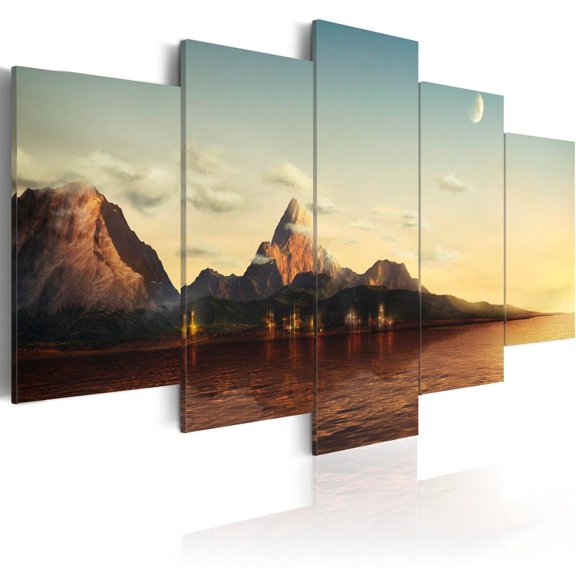 Tiptophomedecor Stretched Canvas Landscape Art - Sunrise In The Mountains - Stretched & Framed Ready To Hang Art