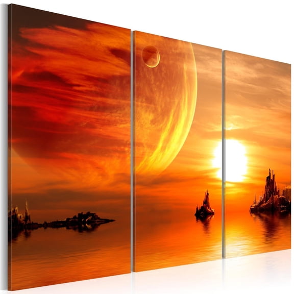 Tiptophomedecor Stretched Canvas Landscape Art - Utopic Twilight - Stretched & Framed Ready To Hang Art