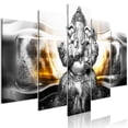 thumbnail image 1 of Tiptophomedecor Stretched Canvas Print - Buddha Style Silver 5 Piece - Stretched & Framed Ready To Hang Art, 1 of 4