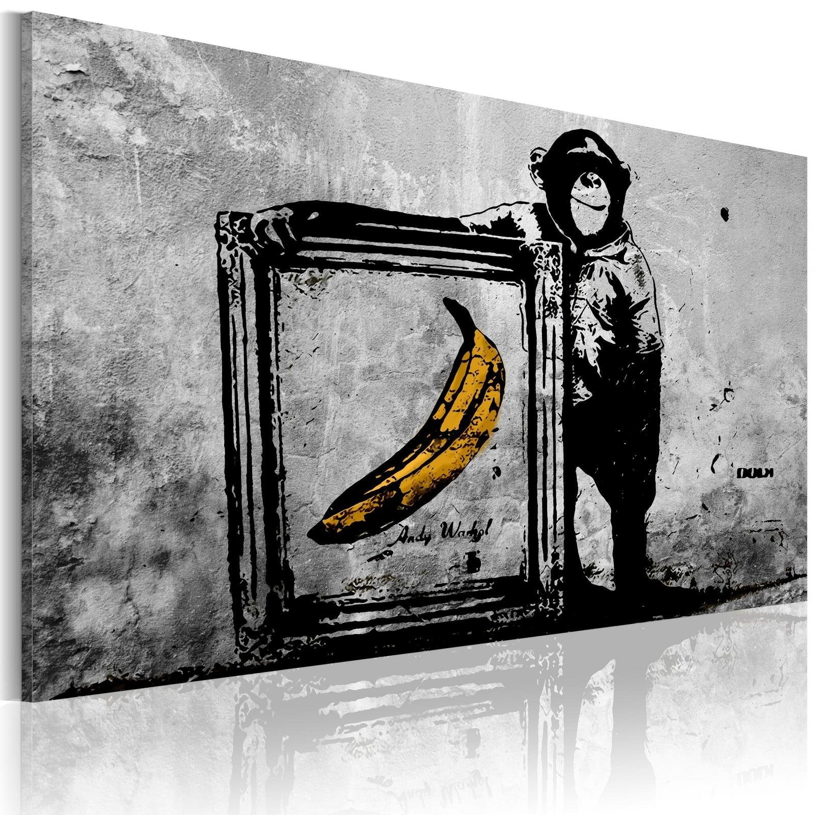 Banksy モンキーとバナナ Tiptophomedecor Stretched Canvas Street Art - Banksy: Banana In