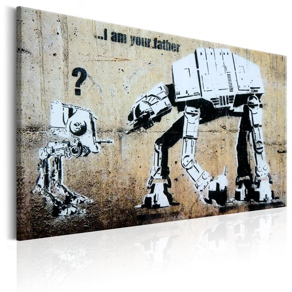 Tiptophomedecor Stretched Canvas Street Art - Banksy: I Am Your Father - Stretched & Framed Ready To Hang Art