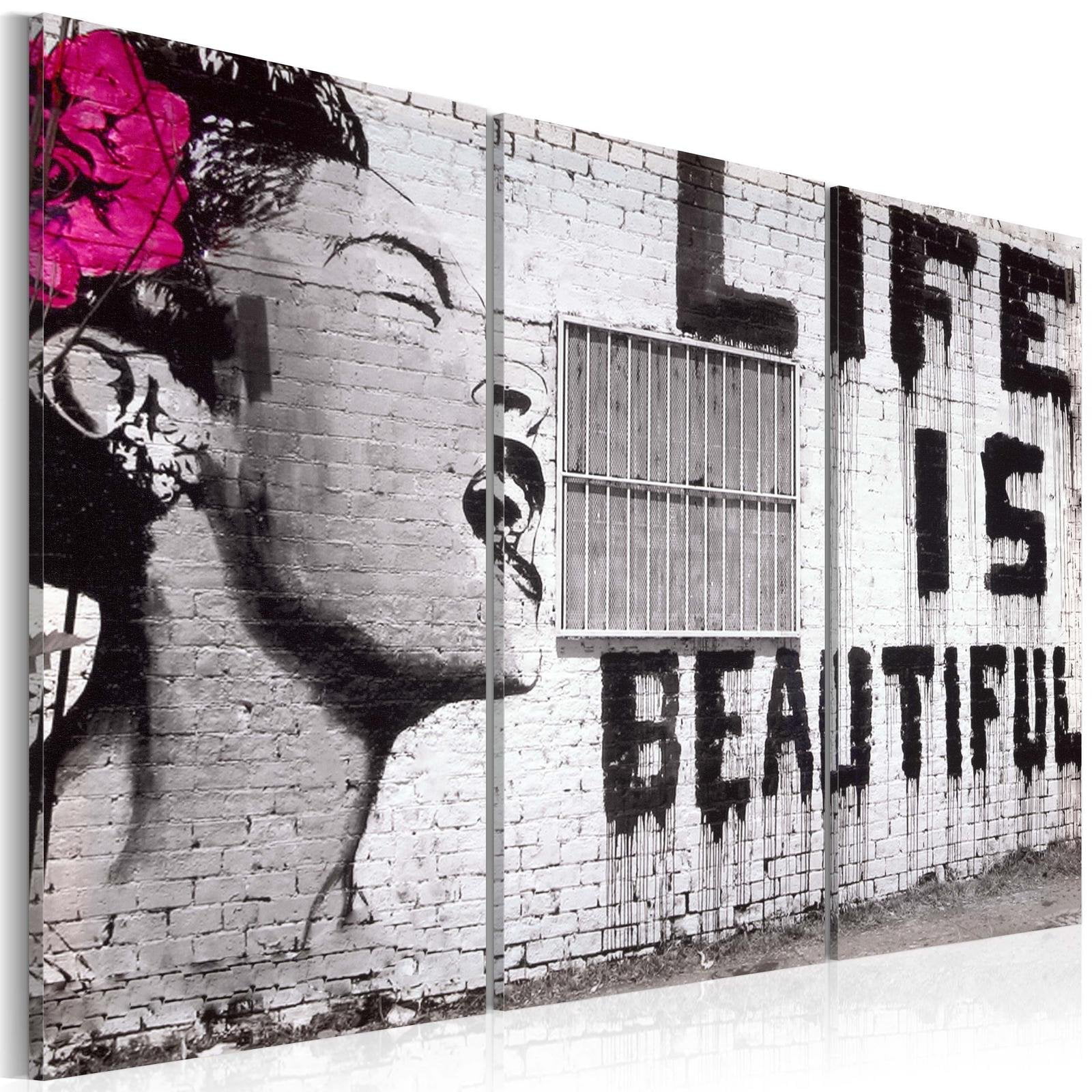 Quadro canvas Banksy: Life is Beautiful - Banksy (riproduzioni) - Street  art - Quadri