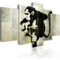 thumbnail image 1 of Tiptophomedecor Stretched Canvas Street Art - Banksy: Monkey With Detonator 5 Piece - Stretched & Framed Ready To Hang Art, 1 of 4