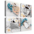 thumbnail image 1 of Tiptophomedecor Stretched Canvas Vintage Art - Flowers And Hearts - Stretched & Framed Ready To Hang Art, 1 of 3