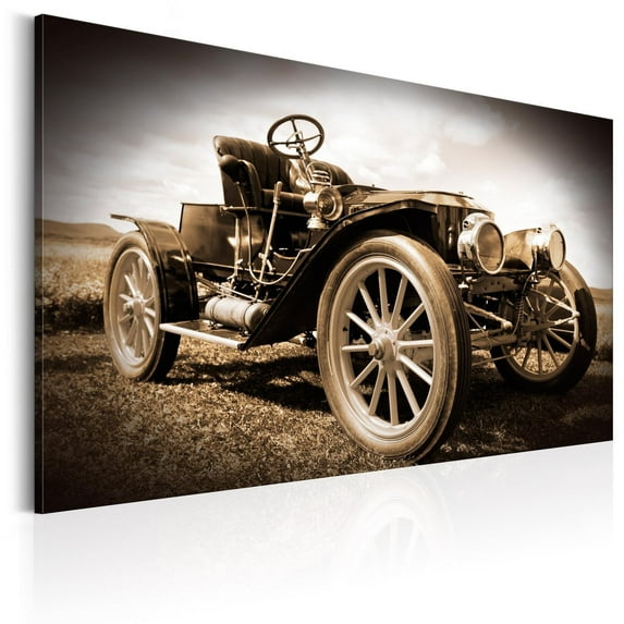Tiptophomedecor Stretched Canvas Vintage Art - Retro Car - Stretched & Framed Ready To Hang Art