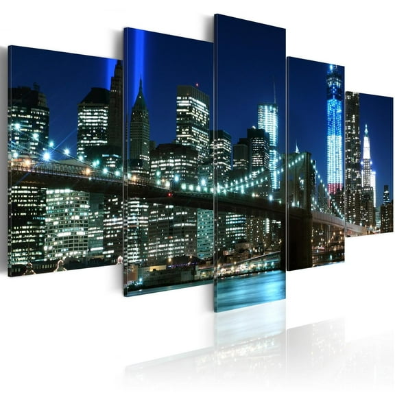 Tiptophomedecor Stretched Canvas Wall Art  - Blue Nyc - Stretched & Framed Ready To Hang Art