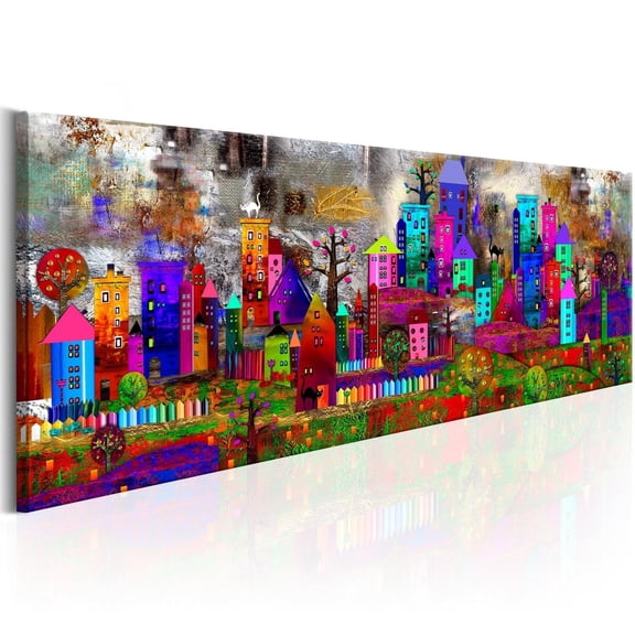 Tiptophomedecor Stretched Canvas Wall Art - Fantasy City - Stretched & Framed Ready To Hang Art