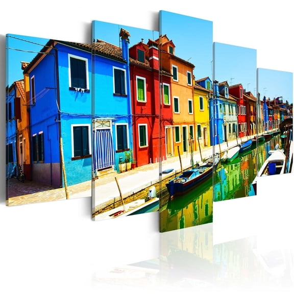 Vivyet Canvas Print - Houses in the colors of the rainbow
