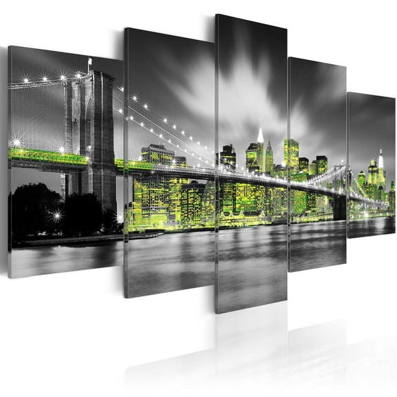 Tiptophomedecor Stretched Canvas Wall Art  - Lime Soul Of New York - Stretched & Framed Ready To Hang Art