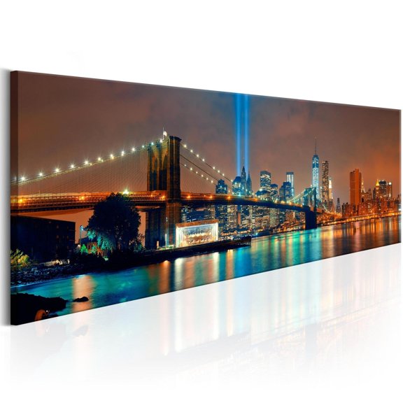 Tiptophomedecor Stretched Canvas Wall Art - New York City: Beautiful Night - Stretched & Framed Ready To Hang Art