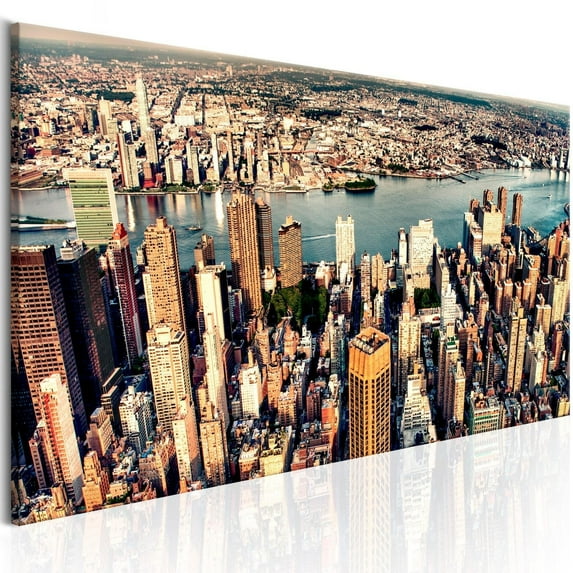 Tiptophomedecor Stretched Canvas Wall Art  - Panorama Of New York - Stretched & Framed Ready To Hang Art